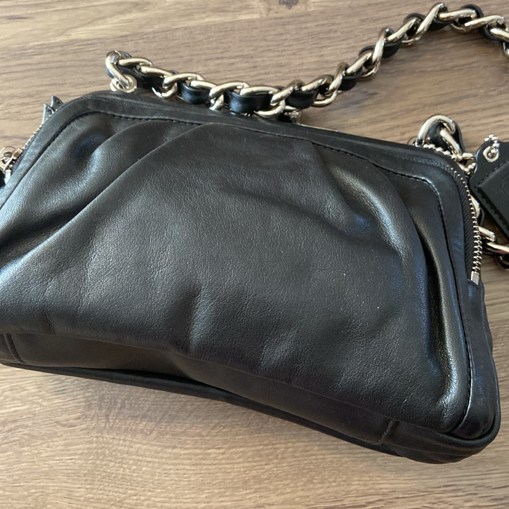 Coach Black Leather Shoulder Bag - Picture 6 of 11